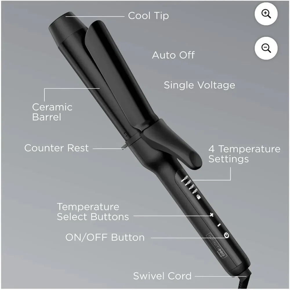 InfinitiPro by CONAIR 1.5” Ceramic Curling Iron Digital CD409 Black
